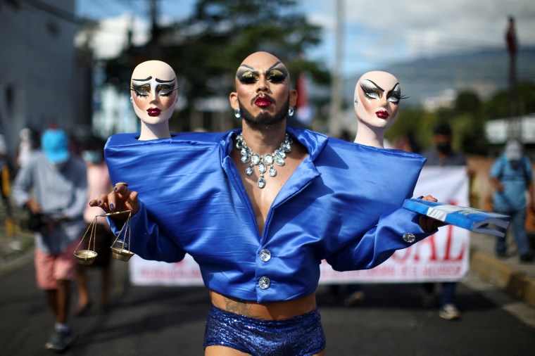 Image: Marvin Pleitez aka Lady Drag participates in protests against Salvadoran government's latest actions