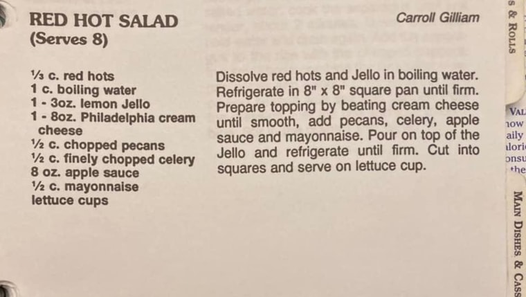 Red Hot Salad recipe.