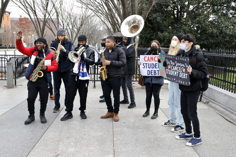 Activists And Musicians Gather At The White House To Greet The Staff With Joyful Music And A Demand To Cancel Student Debt