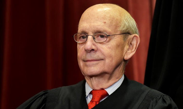 Associate Justice Stephen Breyer poses for the official group photo at the Supreme Court in Washington, D.C., on Nov. 30, 2018.