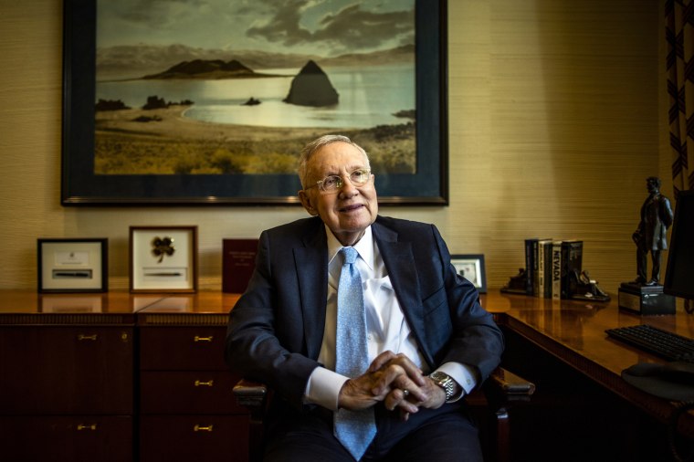 Image: Former Sen. Harry Reid, D-Nev., pushed for funding a UFO program when he was the Senate majority leader. (Joe Buglewicz/The New York Times)