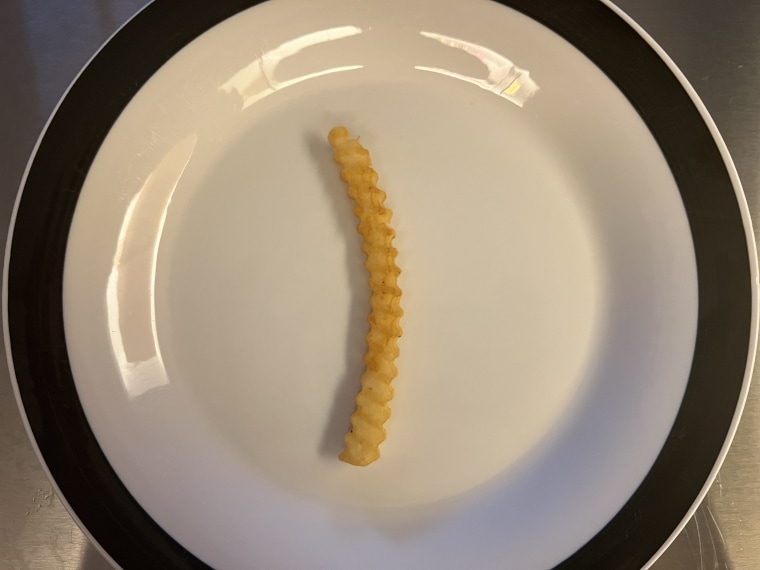 A crinkle-cut fry from Market Pantry.