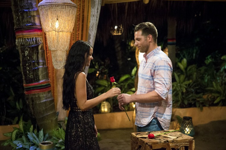 Raven Gates and Adam Gottschalk during a Rose ceremony on Bachelor in Paradise on ABC.