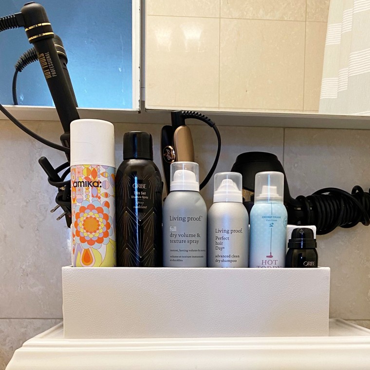 Shop TODAY contributor Julie Ricevuto organizing her hair tools with the Jackcube Design Hair Tool Organizer