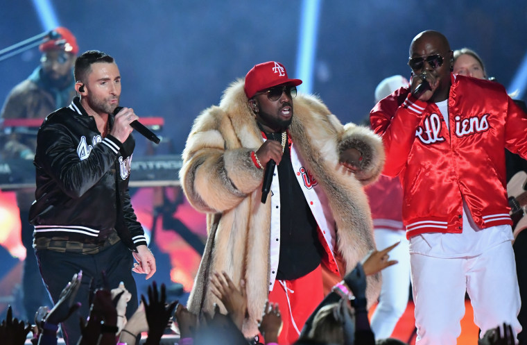 The Super Bowl LIII Halftime Show took place on February 3, 2019, at Mercedes-Benz Stadium in Atlanta, Georgia. It was headlined by Maroon 5, joined by Big Boi adn Travis Scott. Maroon 5 sang \"Harder to Breathe.\" Travis Scott sang \"Sicko Mode,\" Big Boi sang \"Kryptonite\" and \"The Way You Move.\" The show attracted 103 million viewers.

Oh, the game?  The New England Patriots defeated the Los Angeles Rams 13-3.