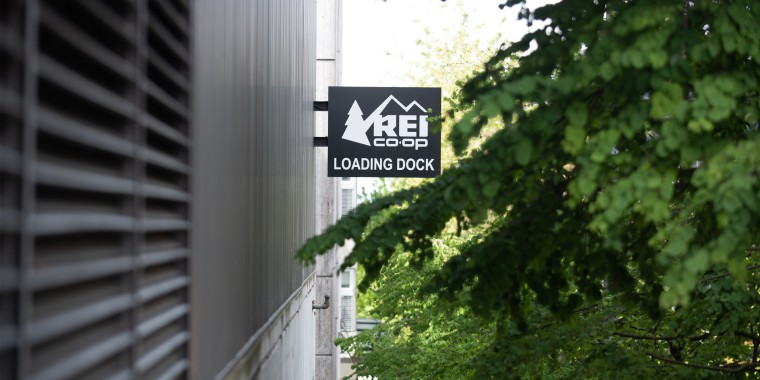 Image: A signage that reads,\"REI Loading dock\".