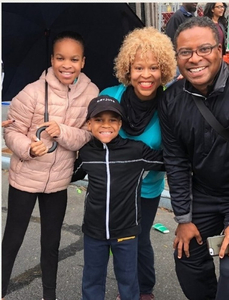 Bracey with her family after running the New York City Marathon.