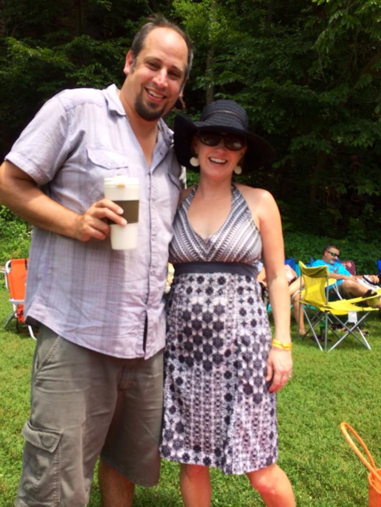 Jennifer Folsom with her friend Chad Hutchinson at a music festival in 2014.