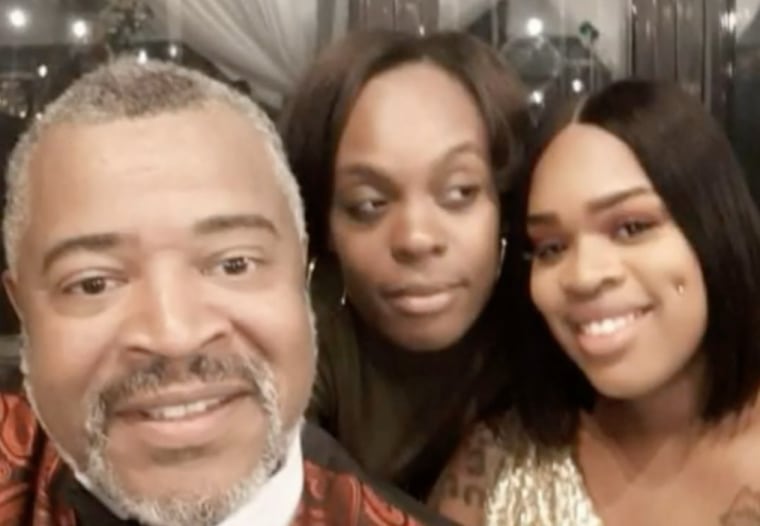 Alexis Ware with her sister Jasmine and stepfather Frank Simpkins Sr.