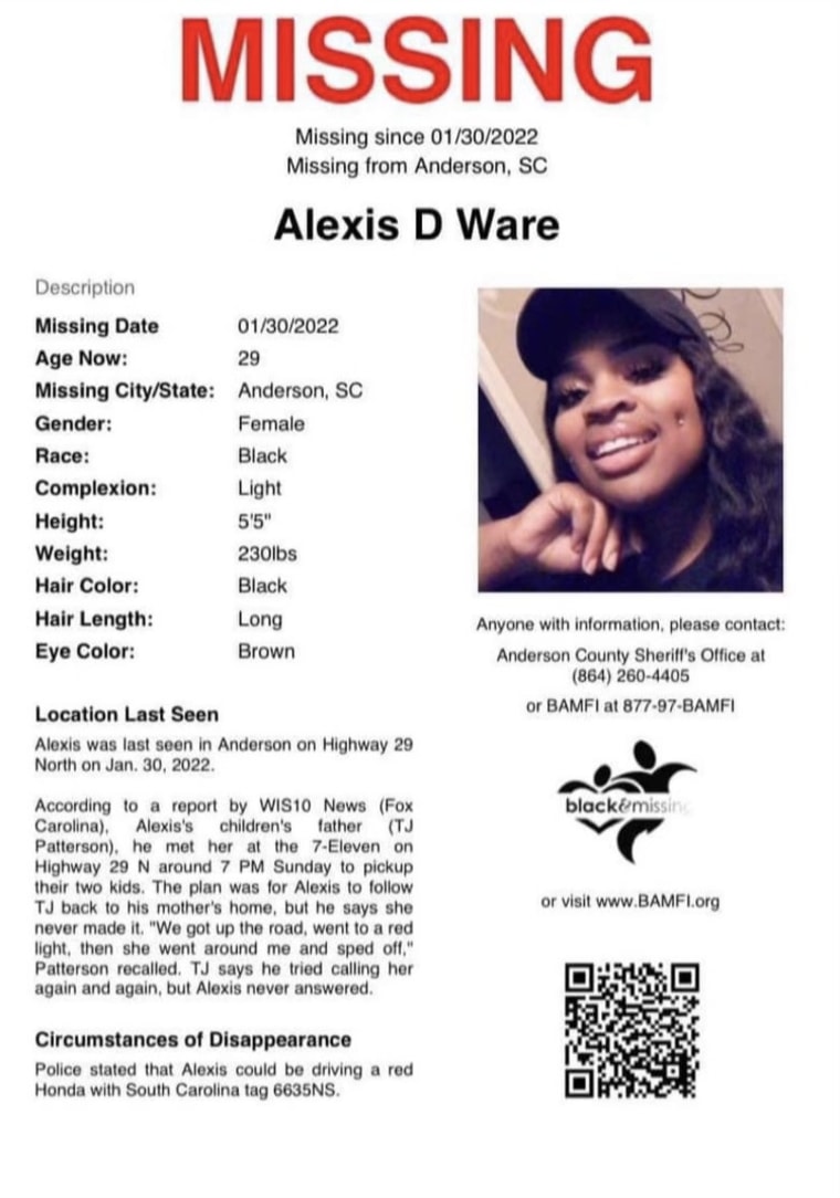 Alexis Ware Missing Poster