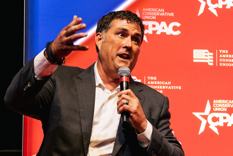 Retired U.S. Navy SEAL Morgan Luttrell speaks during the Conservative Political Action Conference on July 10, 2021, in Dallas.