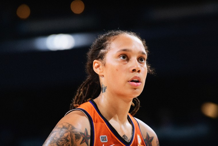 Brittney Griner of the Phoenix Mercury during a game against the Indiana Fever on August 17, 2021 at Footprint Center in Phoenix, Ariz.