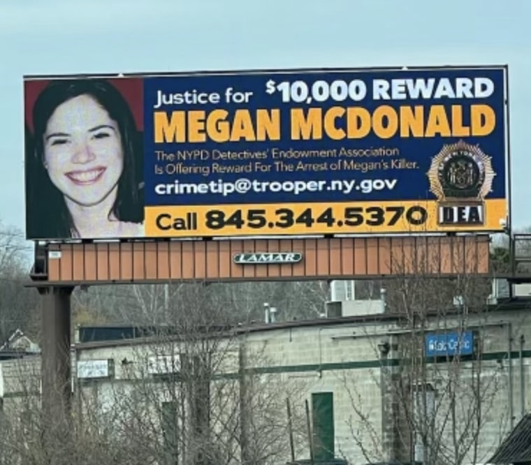 New billboard featuring Megan McDonald's case
