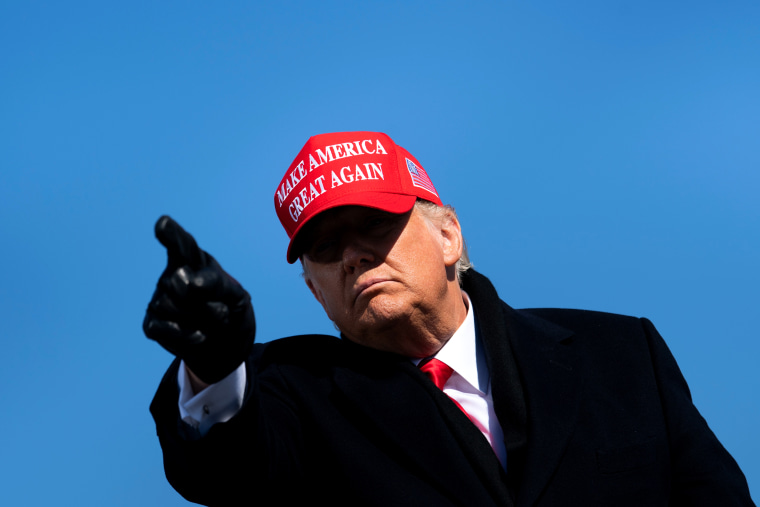 Image: Then-President Donald Trump at a campaign rally in North Carolina in 2020.
