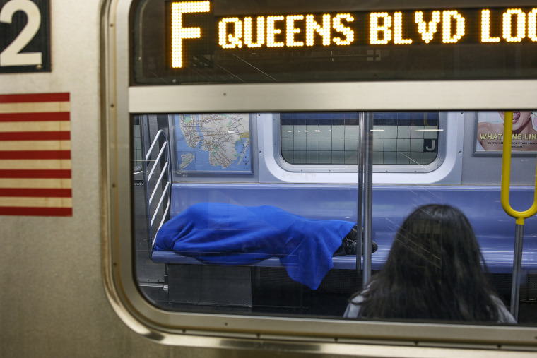 Image: Homeless on the subway