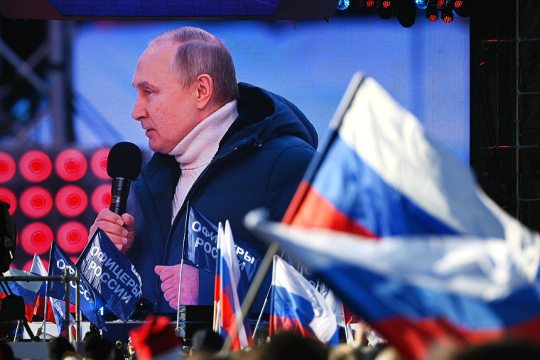 Putin was marking the eighth anniversary of Russia's annexation of Crimea.
