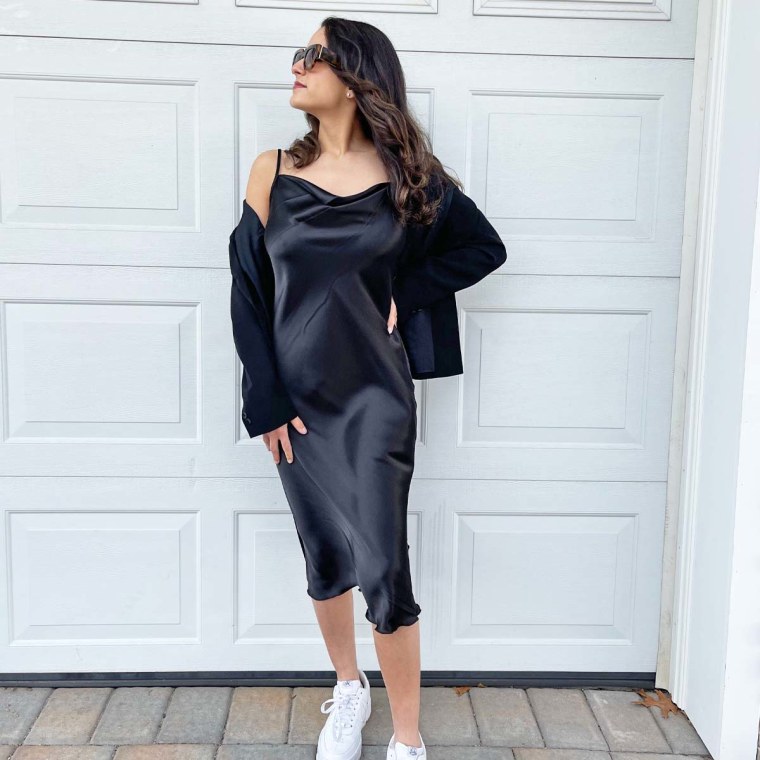 Grey Satin Slip Dress, Dresses