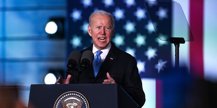 Image: Joe Biden delivers a speech at the Royal Castle in Warsaw, Poland.