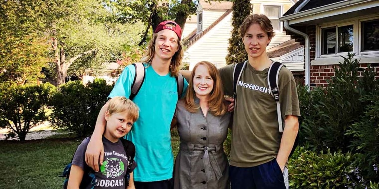 Author Jennifer Folsom with her three sons.