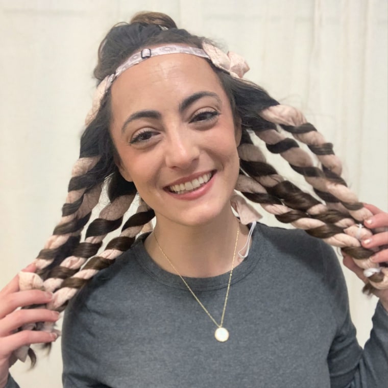 Associate editor Danielle Murphy wearing the Octocurl Heatless Hair Curler