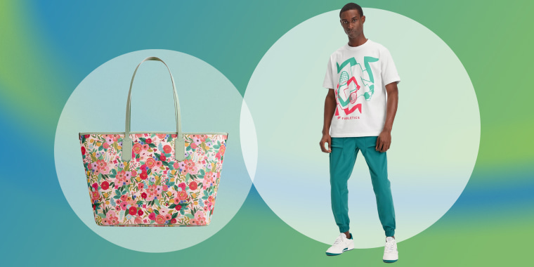 New releases include joggers from Fabletics and tote bags from Rifle Paper Co.