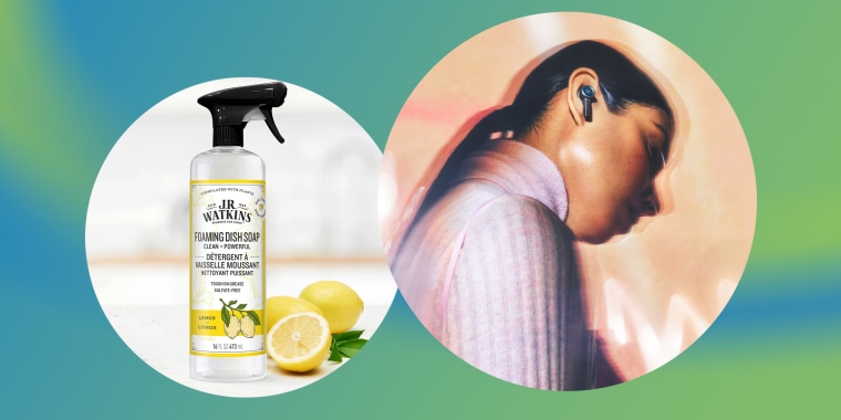New releases include wireless earphones from Bang & Olufsen and foaming dish soap from J.R. Watkins.