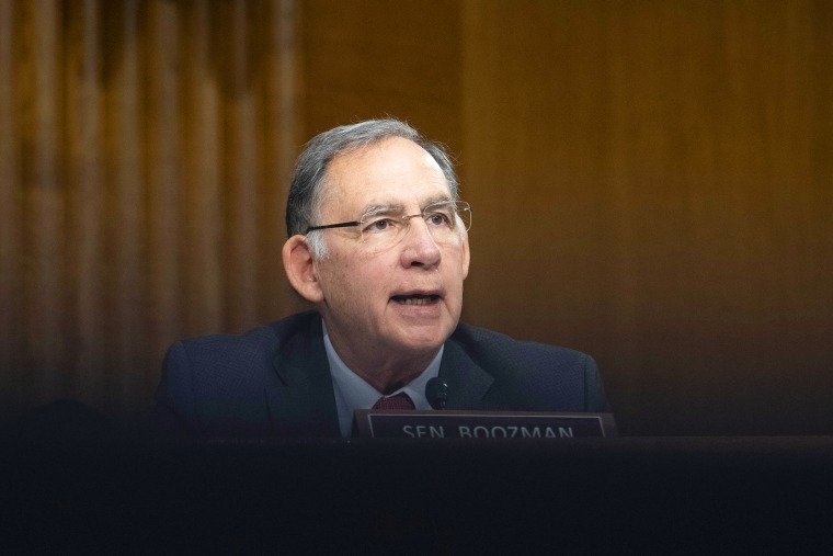 Image: Sen. John Boozman, a Republican from Arkansas, during a hearing in Washington on Feb. 9, 2022.