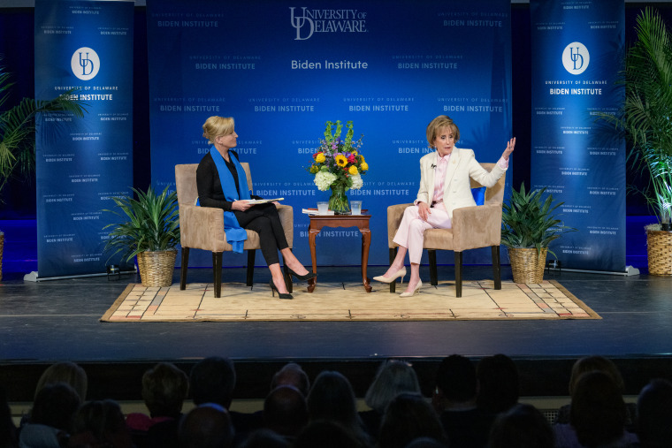 Mika Brzezinski interviewing Valerie Biden Owens about her memoir "Growing Up Biden"