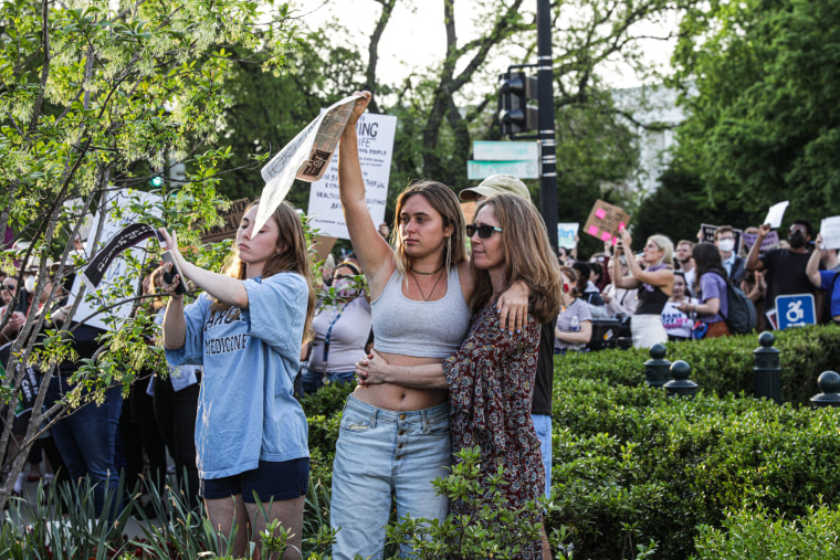 Image: Abortion rights activists protest outside the Supreme Court on May 3, 2022.