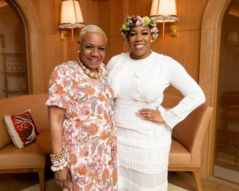 Symone Sanders and her mother, Terri