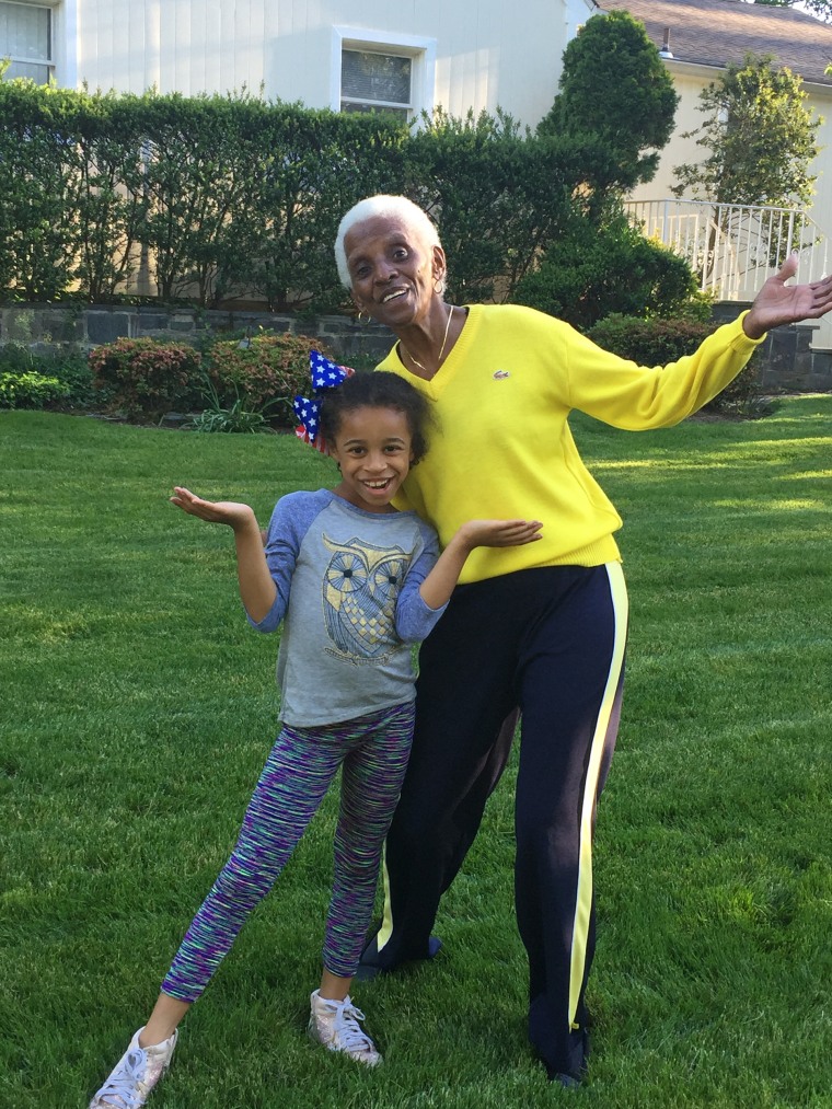 Image: Gabrielle with her grandmother Barbara White.