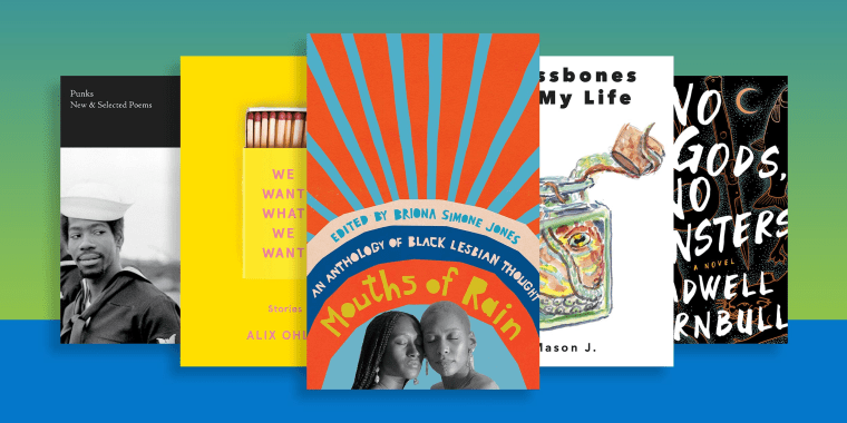 Illustration of three of the best LGBTQ+ books of 2022, according to Lambda Literary