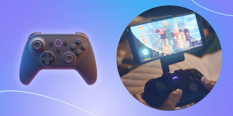 Image of a hand using the Luna Controller from Amazon and the controller alone