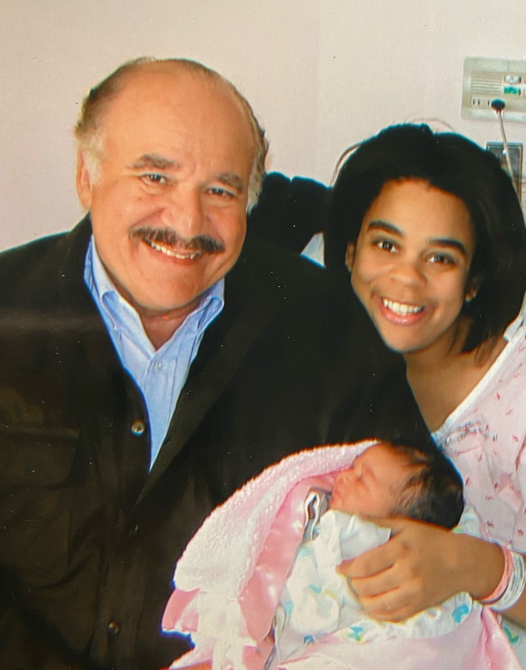 Kimberley Edelin with her father, Dr. Kenneth Edelin, at the birth of her daughter, Cheyenne, in 2007.