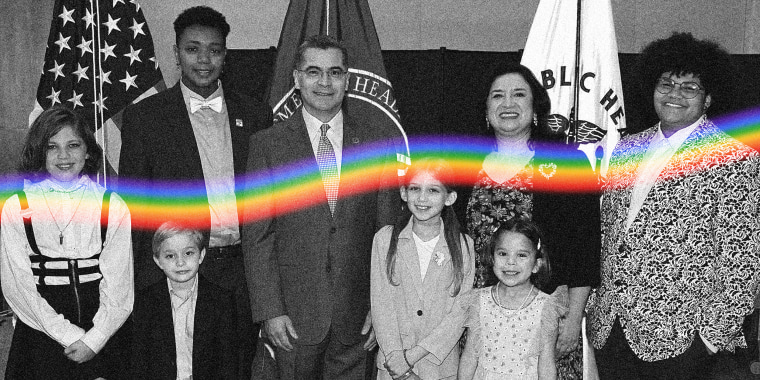 Image: Xavier Becerra with transgender youth and their families.