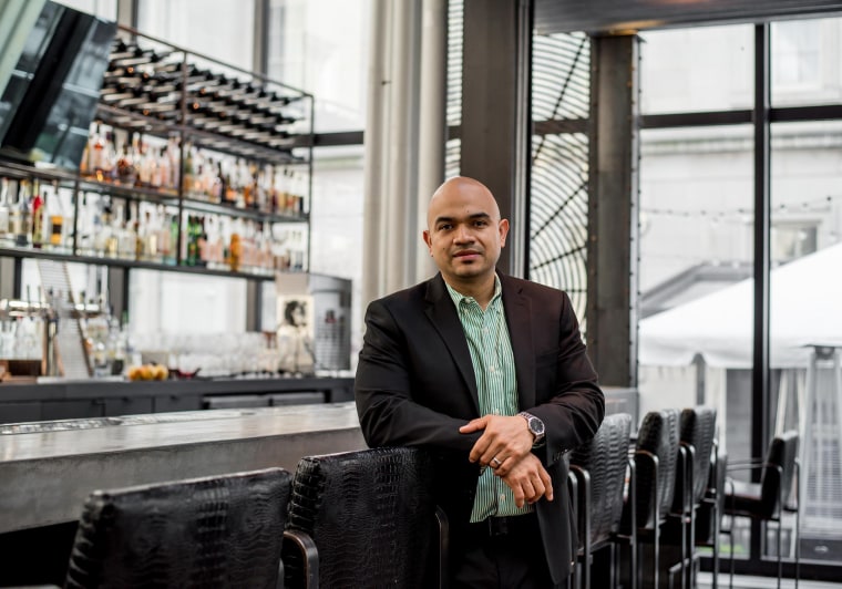 Service Captain William Bonilla, of Dirty Habit restaurant, in the Penn Quarter of Washington, D.C.