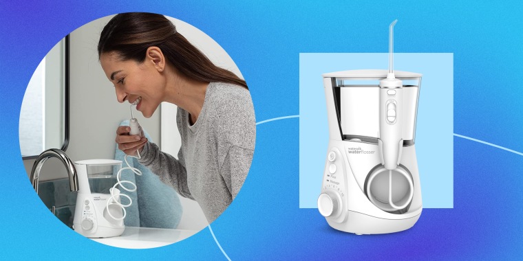 The Waterpik Aquarius water flosser is on sale during Prime Day. It has the American Dental Association Seal of Acceptance and can help clean plaque off teeth.