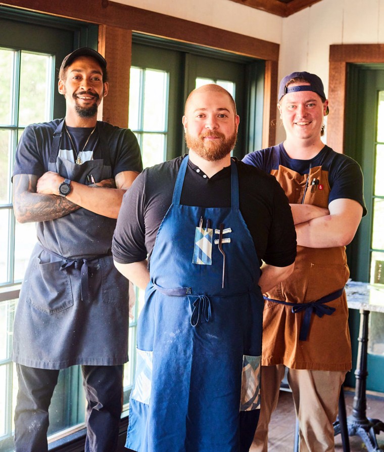 The kitchen staff at Tabla, in Tannersville, New York. From left: Junior Taylor, Zack Shornick and Mike Woodard.