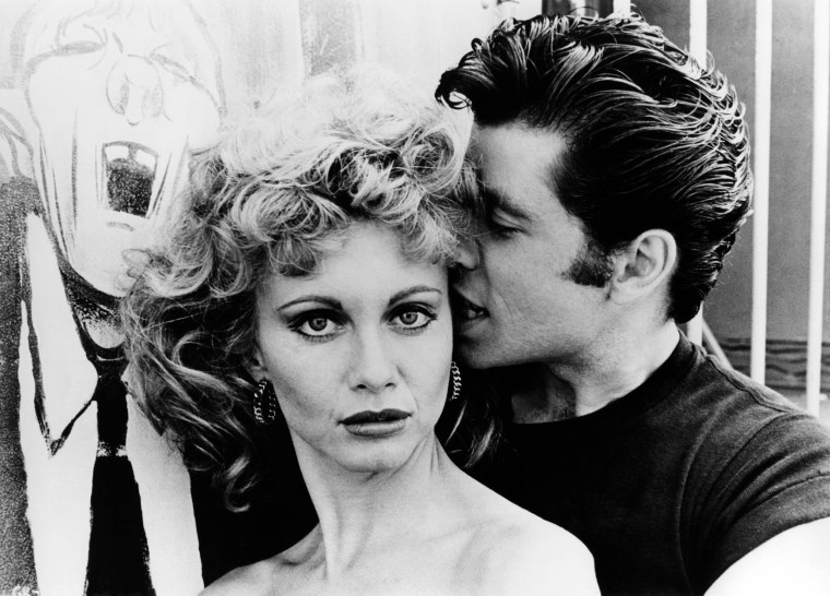 John Travolta and Olivia Newton John in the film 'Grease,' in 1978.