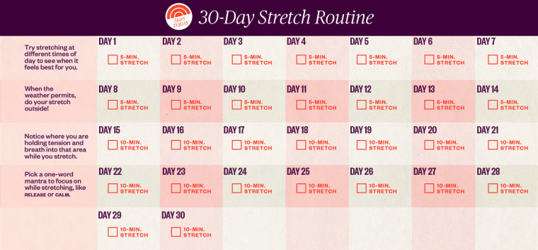 TODAY.com 30-day calendar stretch routine