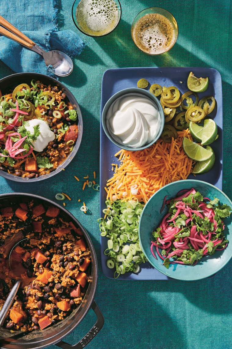This Top-Your-Own Chili Board is perfect for game-day entertaining.