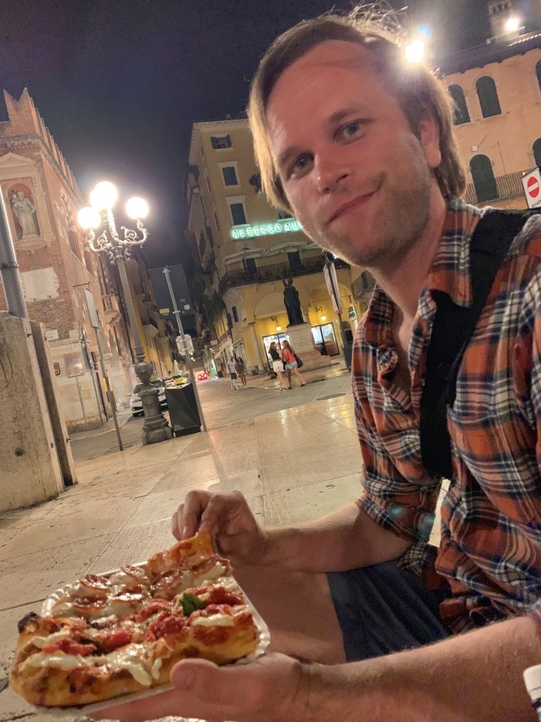 Foodie and avid traveler George Britton dining in Bologna, Italy — a country he loves, with the exception of the random restaurant fees he has encountered there.