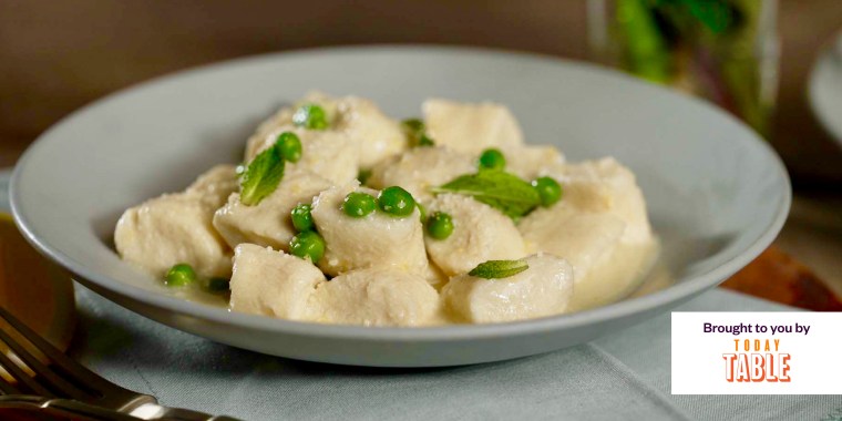 Easy Ricotta Gnocchi with Peas, Parmesan and Mint