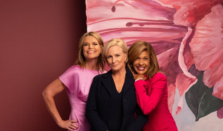Know Your Value and "Morning Joe" co-host Mika Brzezinski, center, with "TODAY" co-hosts Savannah Guthrie, left, and Hoda Kotb, right.
