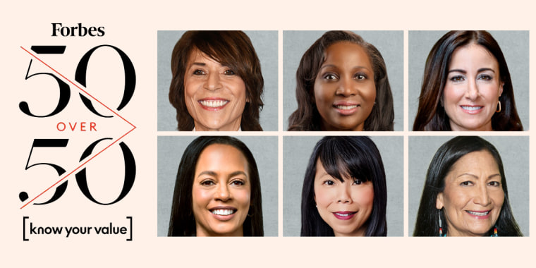 Top, from left to right: Chef Dominque Crenn, economist Lisa Cook, CEO of Cincoro Tequila Emilia Fazzalari. Bottom, from left to right: Black Women's Health Imperative Linda Goler Blount, CEO of Olaplex JuE Wong and United States Secretary of the Interior Deb Haaland.