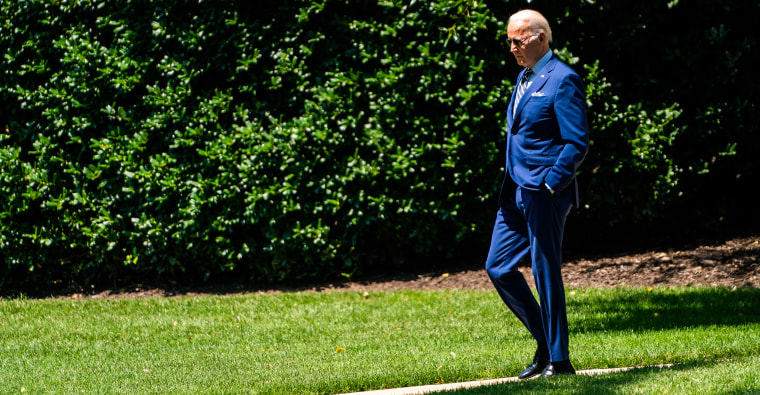Image: President Joe Biden walks to Marine One on the South Lawn of the White House on July 20, 2022.