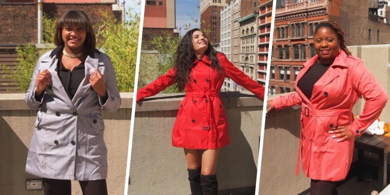 5 women try on a top-rated Amazon coat