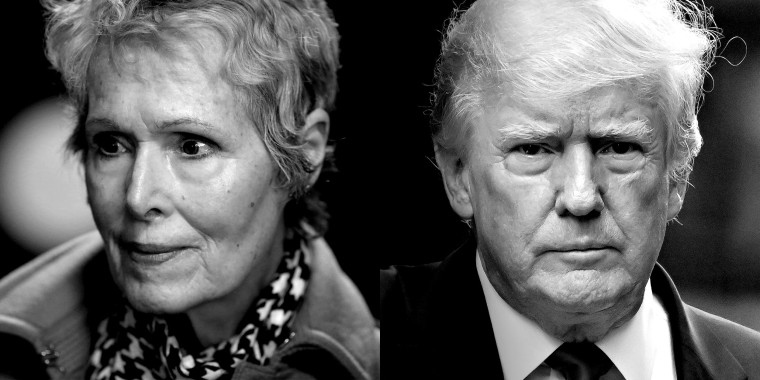 Photo diptych: E. Jean Carroll and Donald Trump