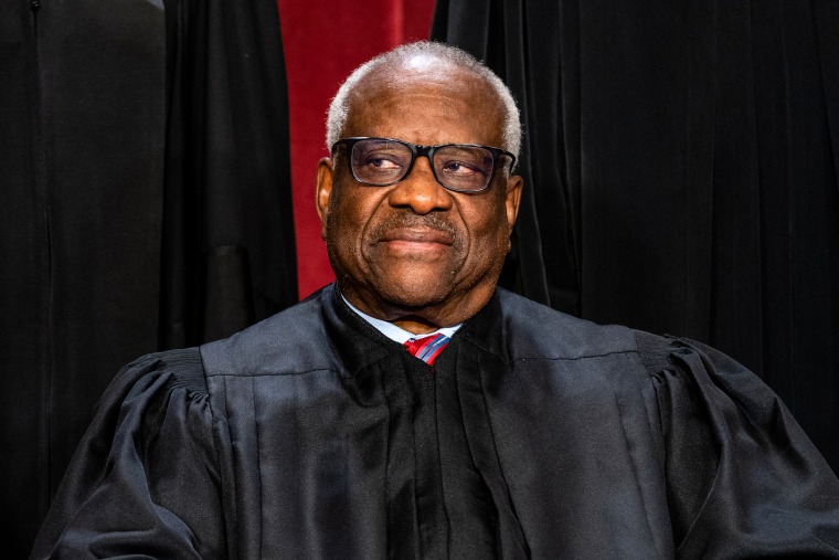 Associate Justice Clarence Thomas at the Supreme Court in Washington, DC on Oct. 7, 2022.