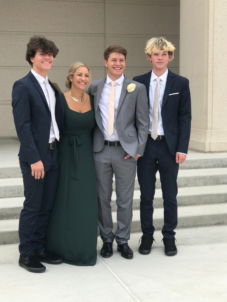 Miles(left) with his mother, Laura and brothers Elam and Jack.
